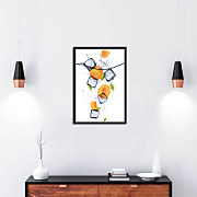 Poster Peach with ice cubes zv26026
